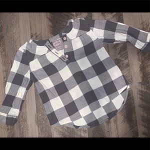 🎃Jumping Bean grey ivory plaid flannel shirt